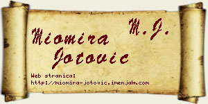 Miomira Jotović vizit kartica